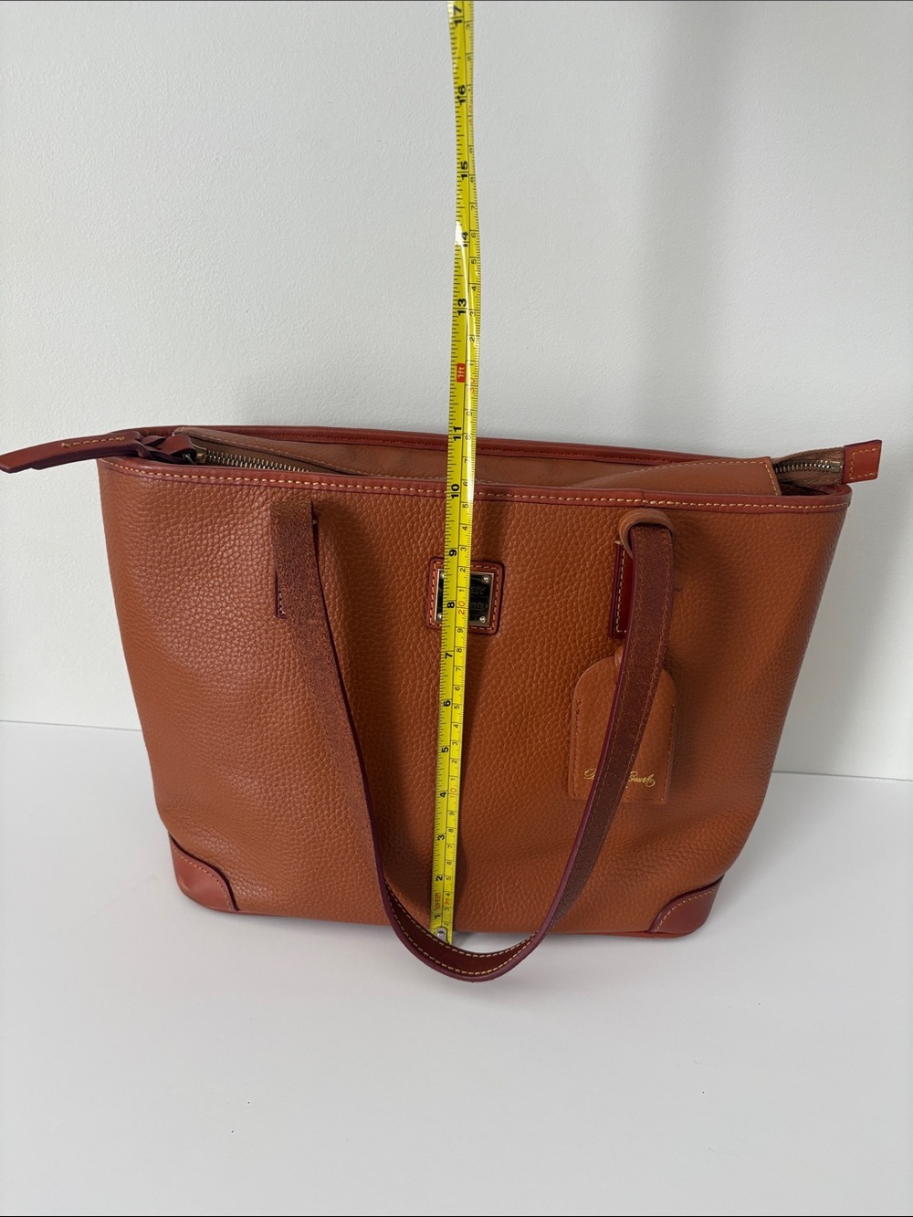 Dooney & Bourke Small Charleston Shopper Tote Pebble Grain Amber Caramel Color - Picture 9 of 13
